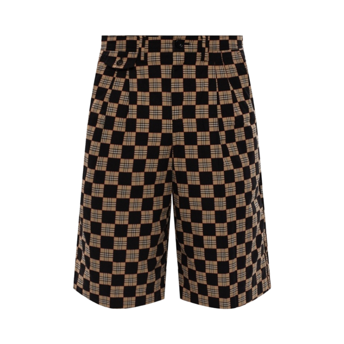 8029280 Burberry Chequer Jacquard Tailored Shorts Archive Beige
