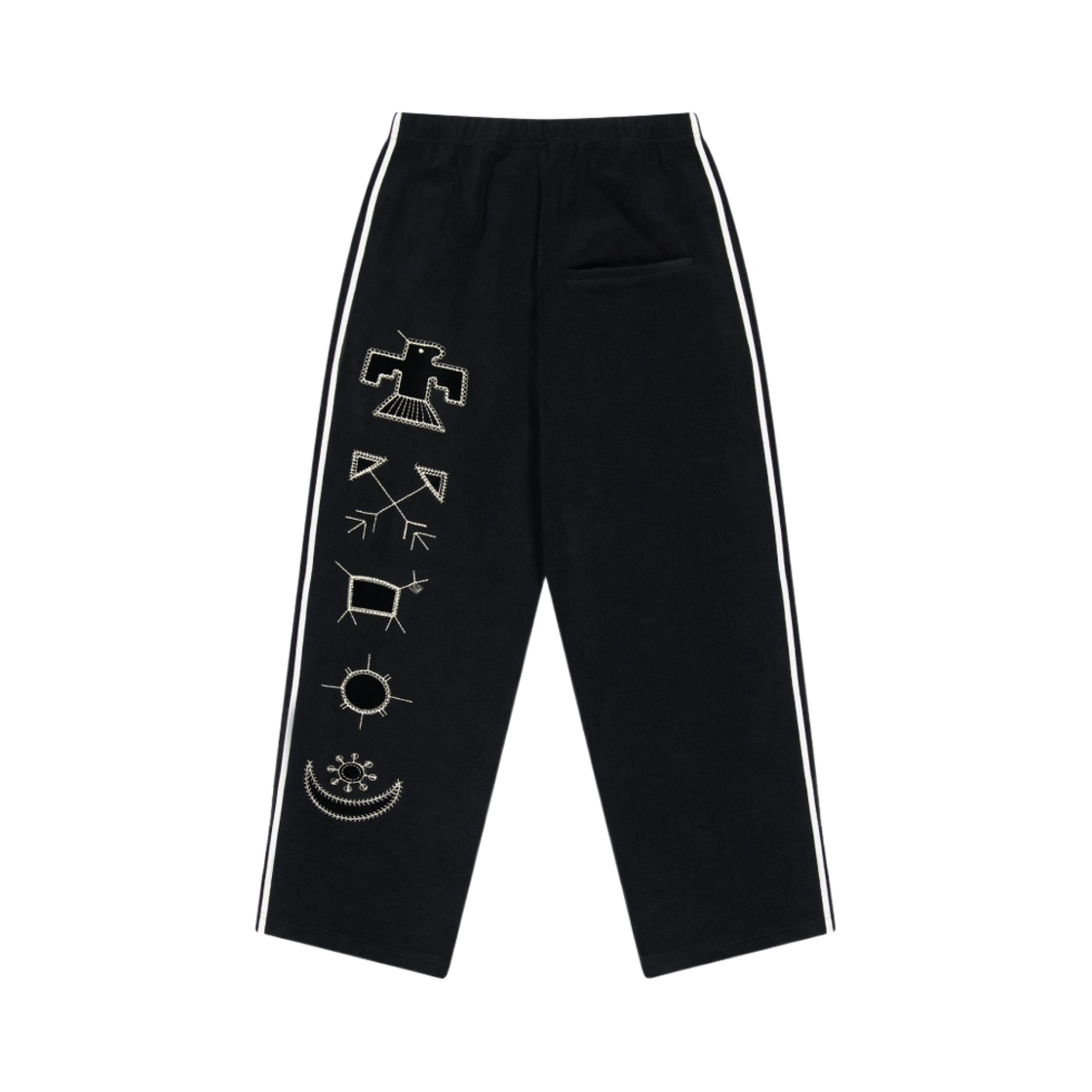트위드 레트로 와이드 핏 스웨트팬츠 블랙 아이보리(Tuewid Retro Wide Fit Sweatpants Black Ivory)