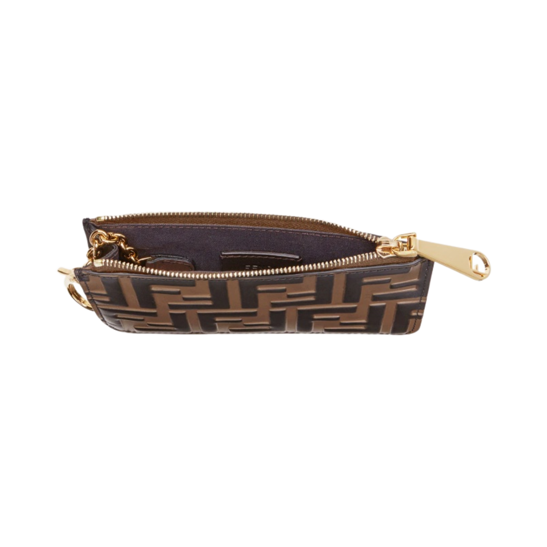펜디 레더 파우치 키 케이스 브라운(Fendi Leather Pouch Key Case Brown) - 4