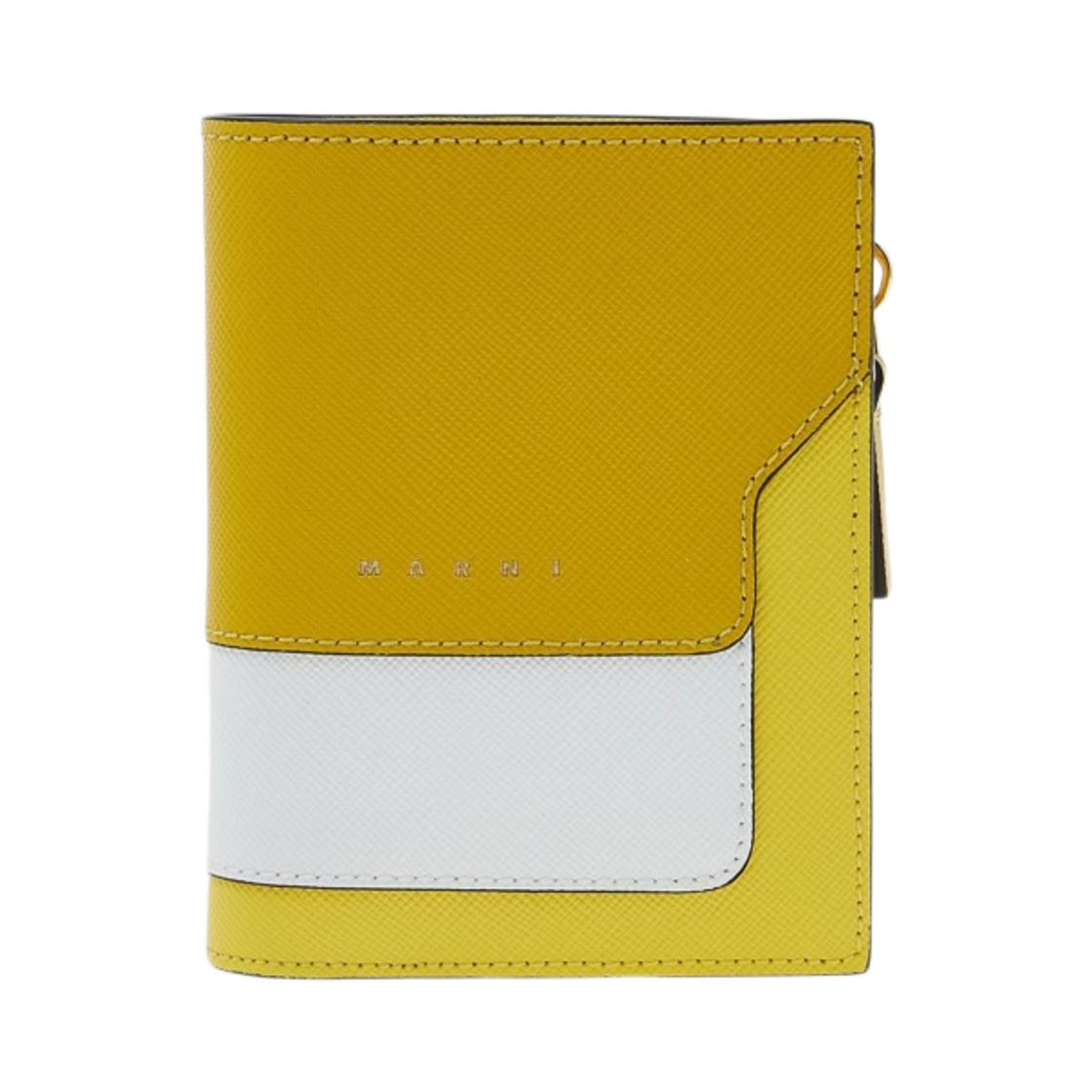 마르니 사피아노 레더 반지갑 라이트 토파즈 릴리 화이트 에시드(Marni Saffiano Leather Bifold Wallet Light Topaz Lily White Acid)