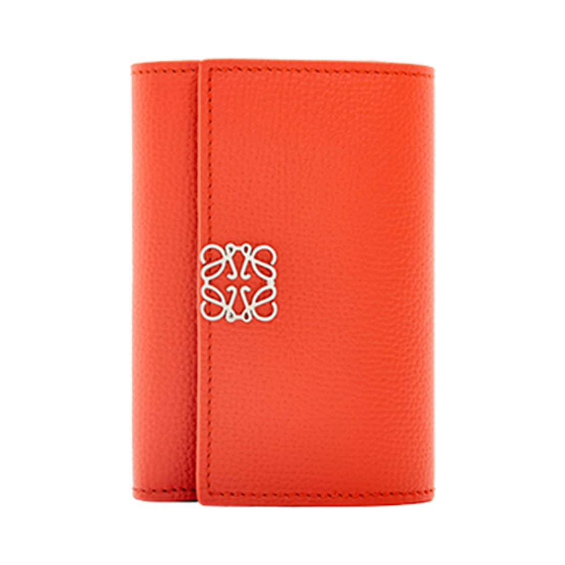 로에베 아나그램 스몰 버티컬 월렛 인 페블 그레인 카프스킨 선라이즈 오렌지(Loewe Anagram Small Vertical Wallet in Pebble Grain Calfskin Sunrise Orange)
