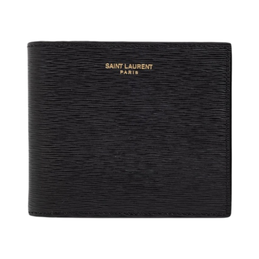 Saint Laurent Paris East/West Wallet in Ripple-Embossed Leather Black