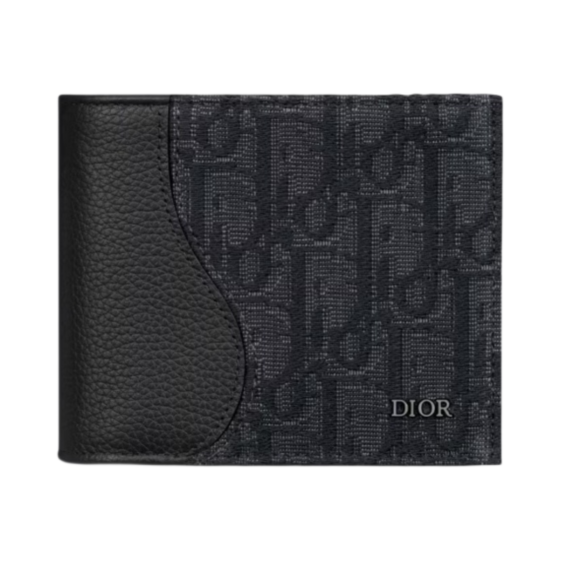 디올 새들 컴팩트 지갑 블랙 카프스킨 레더 & 오블리크 자카드 블랙(Dior Saddle Compact Wallet Black Grained Calfskin Leather & Oblique Jacquard Black) - 1