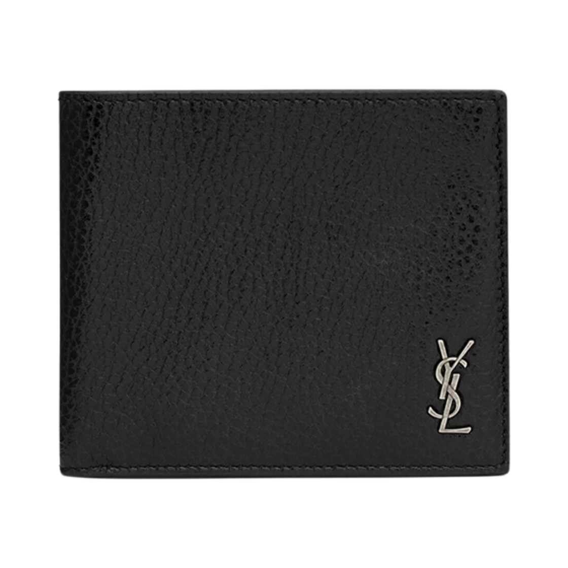 607727-AAC68-1000 Saint Laurent Tiny Cassandre East/West Wallet in Grained Leather Black - 대표 이미지 #1