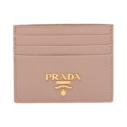 1MC025-QWA-F0236 Prada Saffiano Leather Card Holder Powder Pink