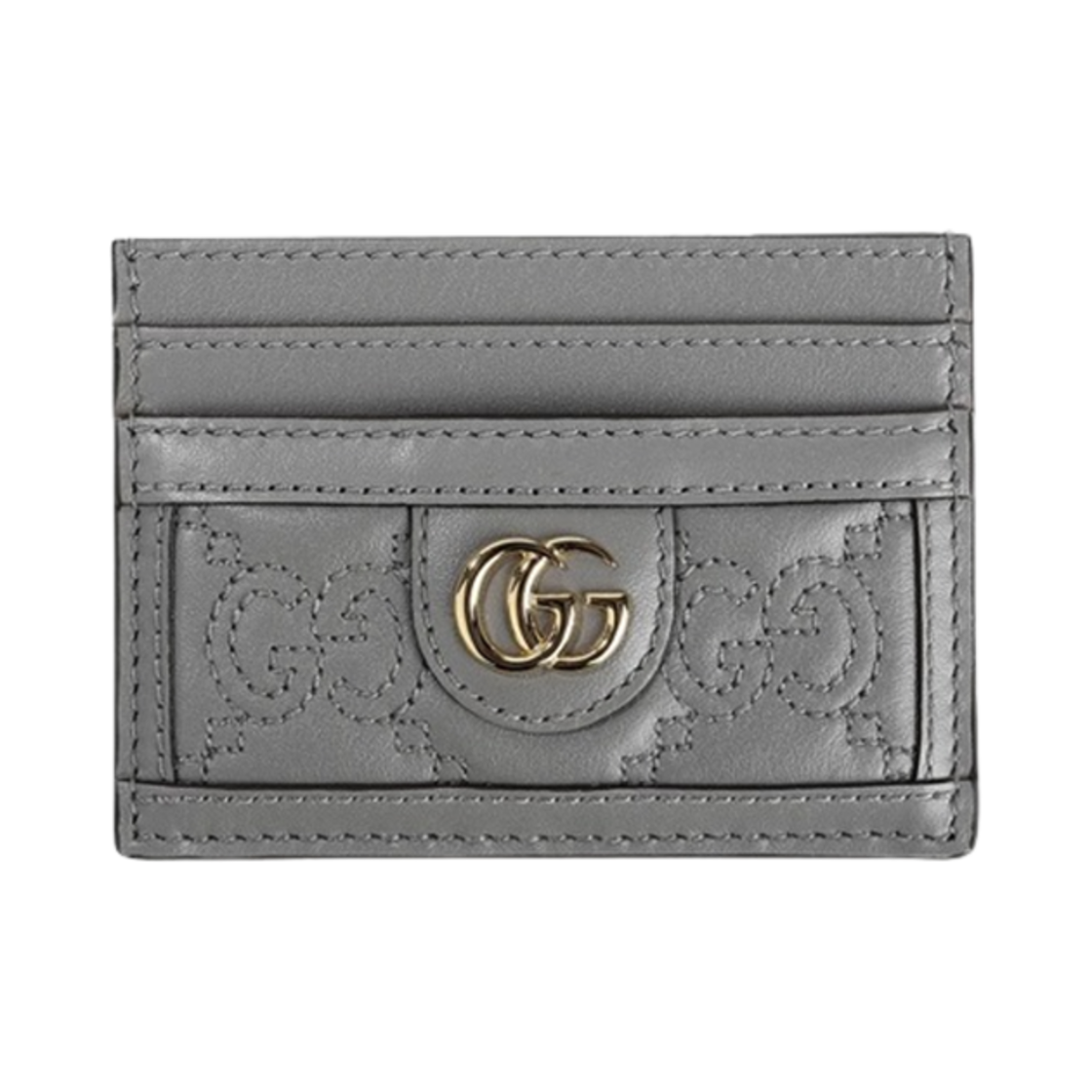 826254-UM81IG-1275 Gucci GG Matelasse Card Case Grey