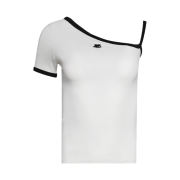 (W) Courreges Asymetric Shortsleeve Heritage White