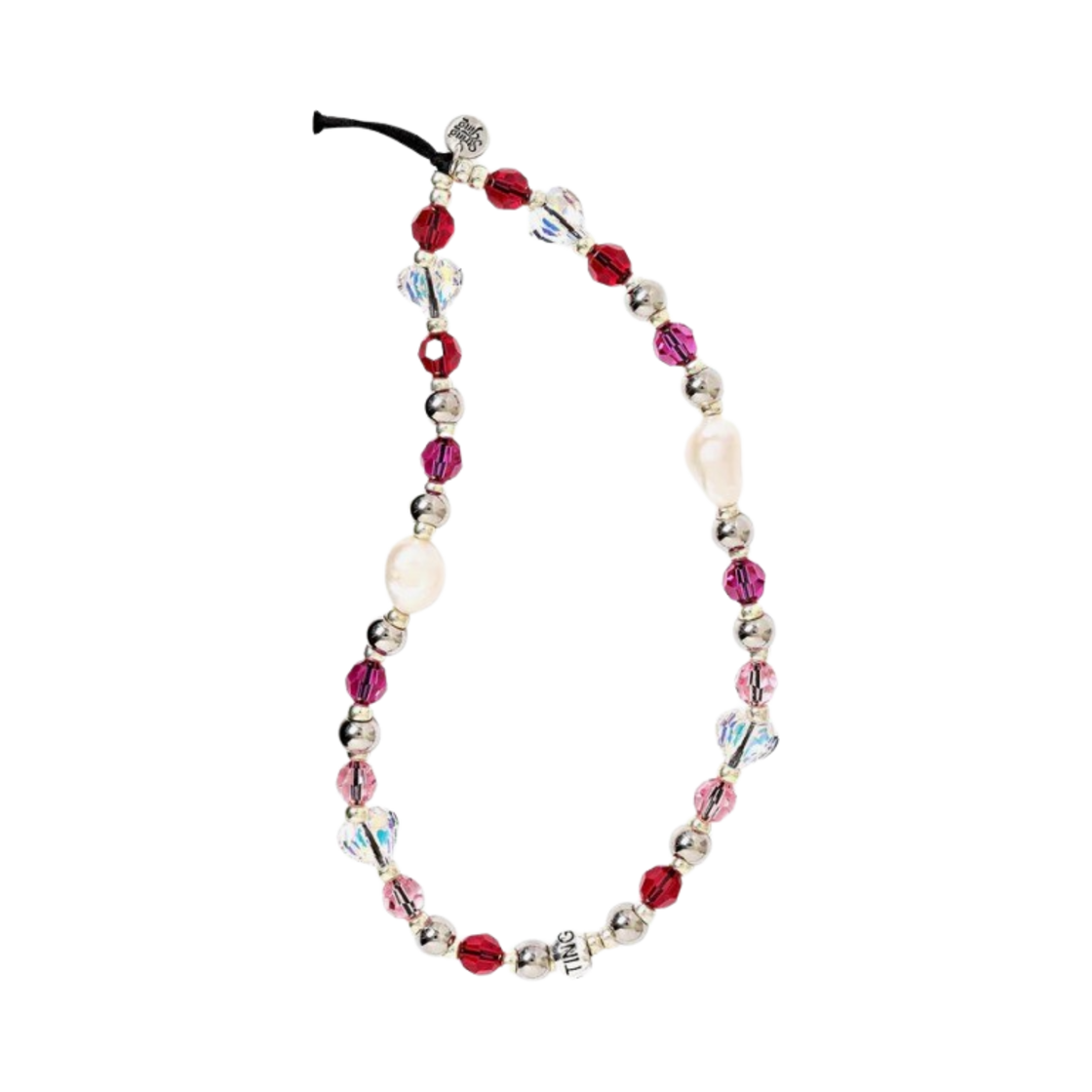 스트링 팅 펄스 저스트 워너 해브 펀 루비 로맨스 리스틀릿 폰 스트랩(String Ting Pearls Just Wanna Have Fun Ruby Romance Wristlet Phone Strap)