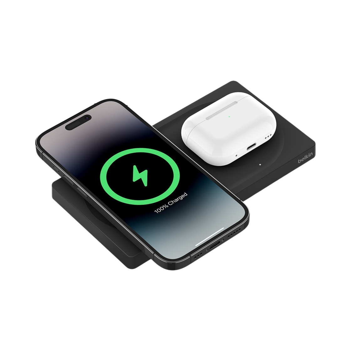 벨킨 부스트업 프로 2in1 맥세이프 15W 무선 충전 패드 WIZ019bt 블랙