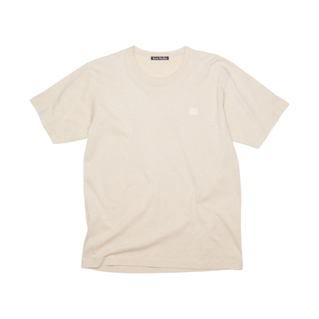 25E173-633 Acne Studios Nash Face Crewneck T-Shirt Oatmeal Melange