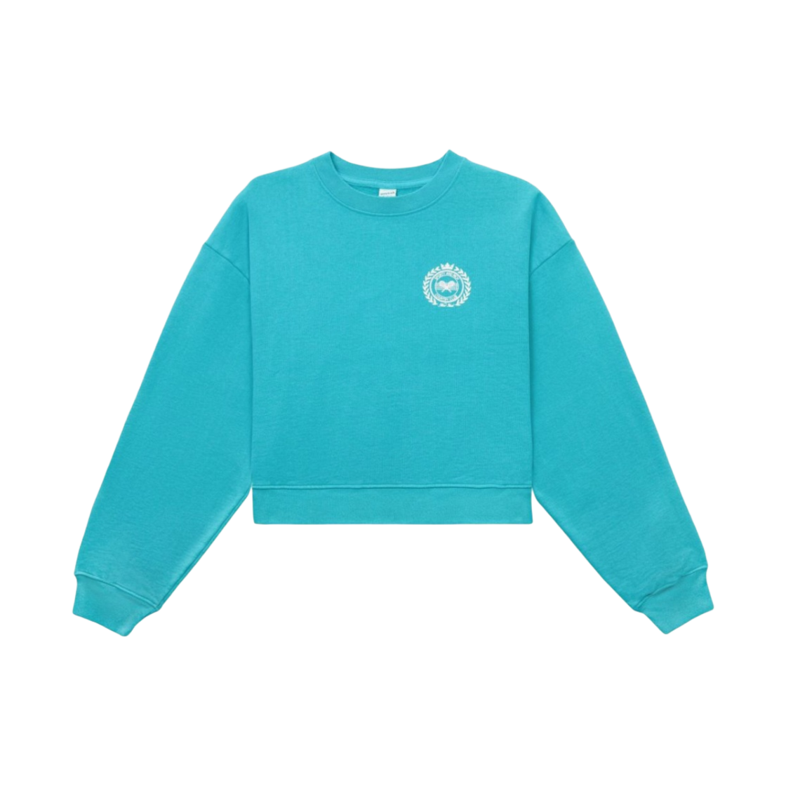 CR636TE (W) Sporty & Rich NY Country Club Cropped Crewneck Teal