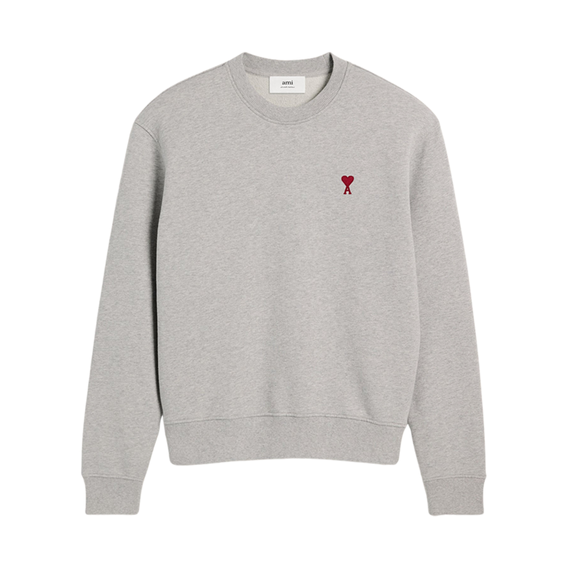 BFUSW035-730-0951 AMI de Coeur Loopback Oragnic Cotton Fleece Sweatshirt Heather Ash Grey