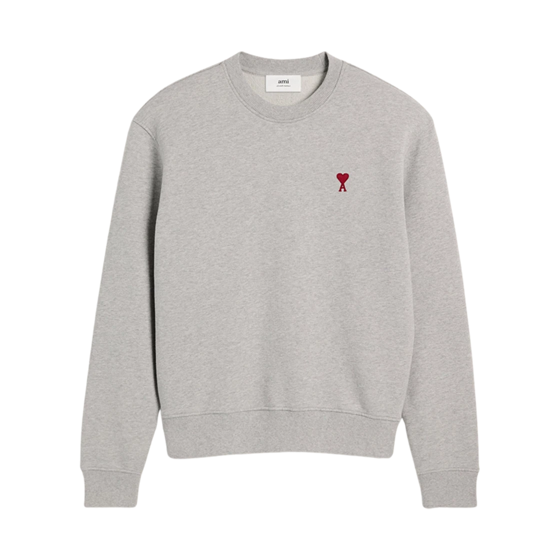 AMI AMI de Coeur Loopback Oragnic Cotton Fleece Sweatshirt Heather Ash Grey · L
