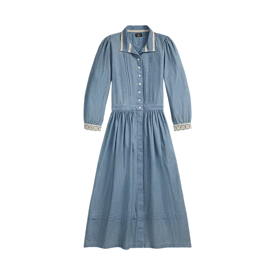 (W) 더블알엘 인디고 샴브레이 드레스 라이트 인디고((W) Double RL Indigo Chambray Dress Light Indigo) - 1