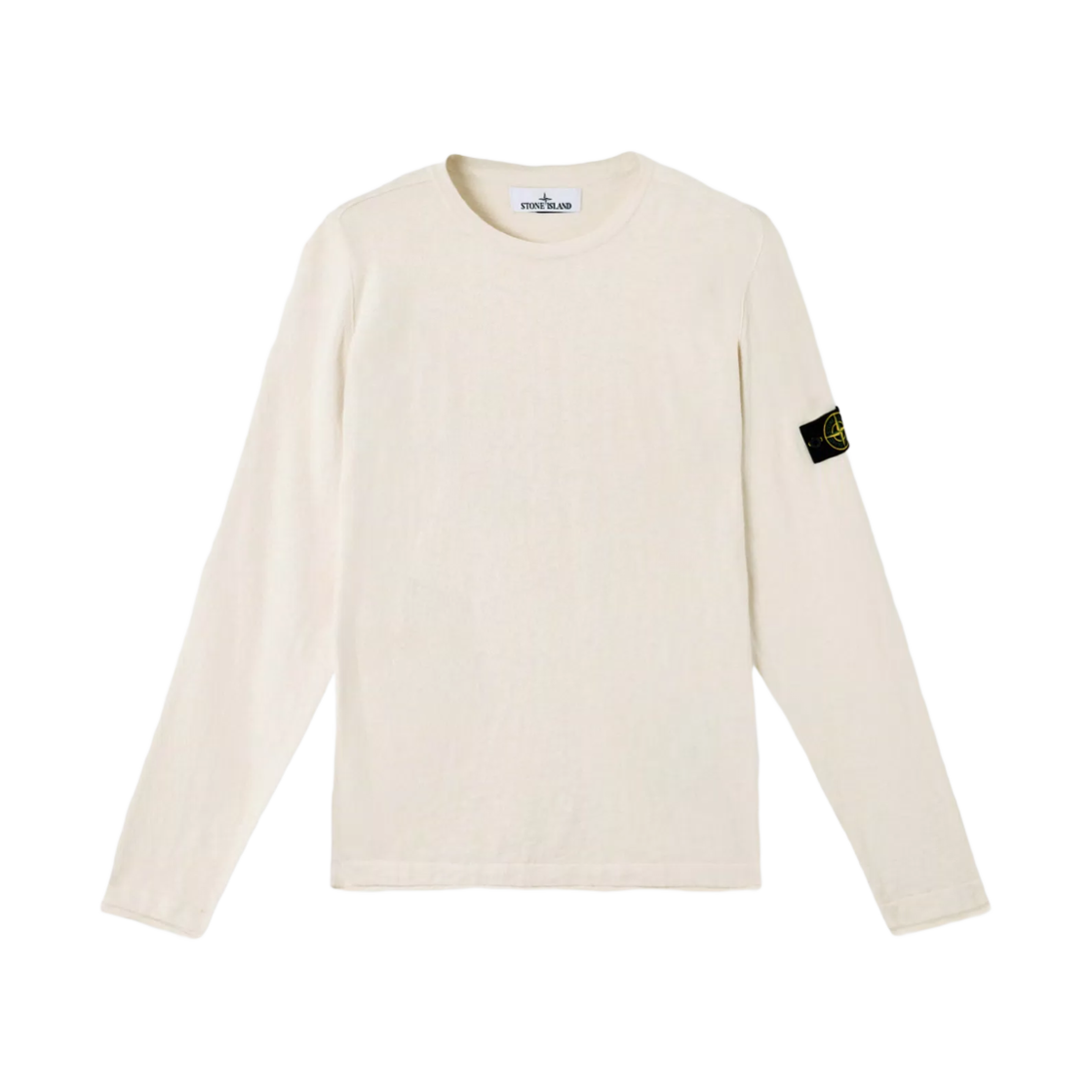 K1S1551000-52S00B0-V0093 Stone Island 5100052 Organic Cotton with Nylon Crewneck Jumper with Small Roll Details Ivory - 25SS