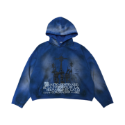 Undermycar Grave of Priest Vintage Effect Hoodie Ocean - 25SS