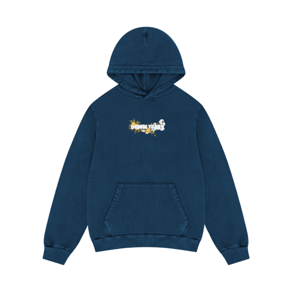 - Denim Tears Embroidered Floral Hoodie Navy