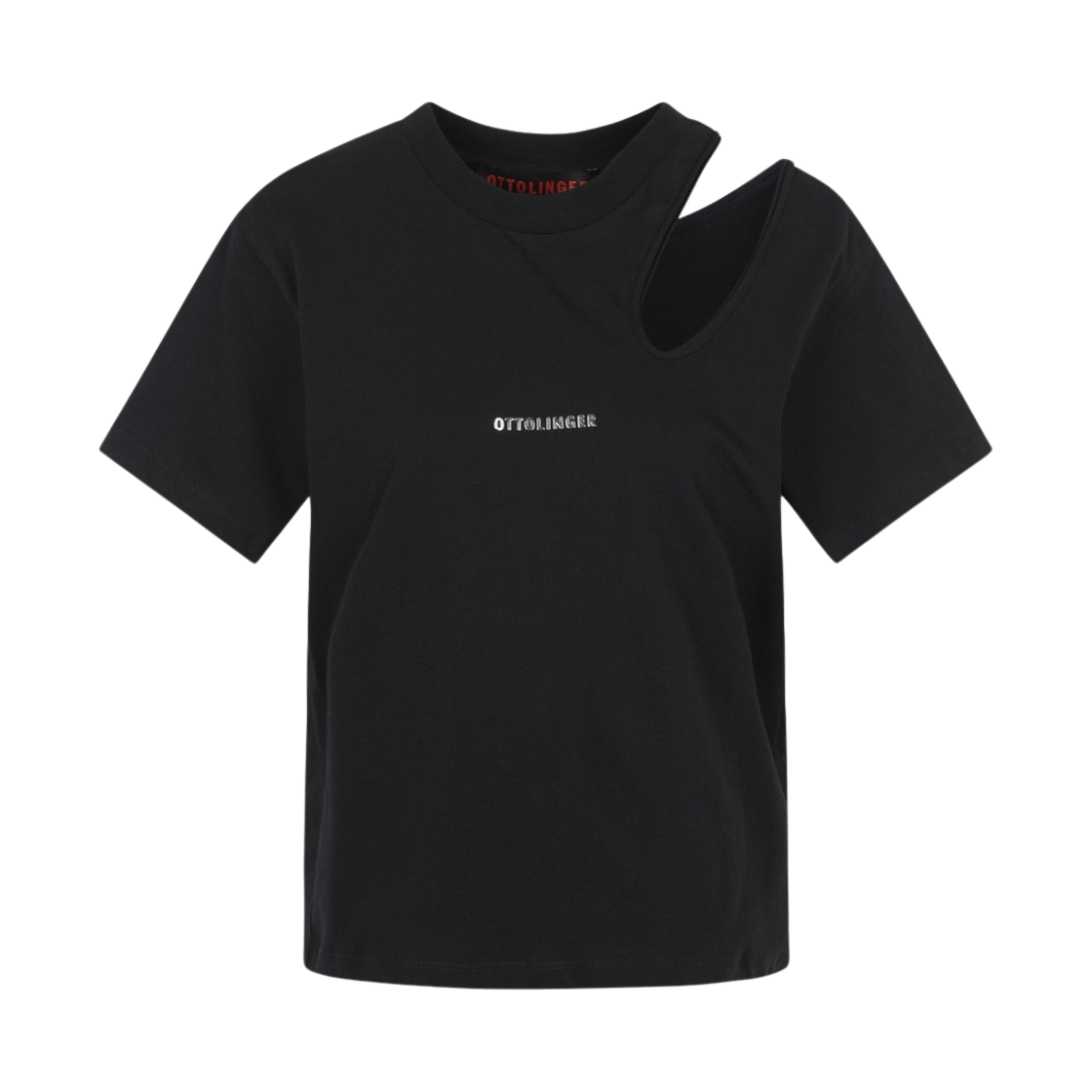 오토링거 우먼 니티드 컷아웃 티셔츠 블랙(Ottolinger Women Knitted Cutout T-Shirt Black)