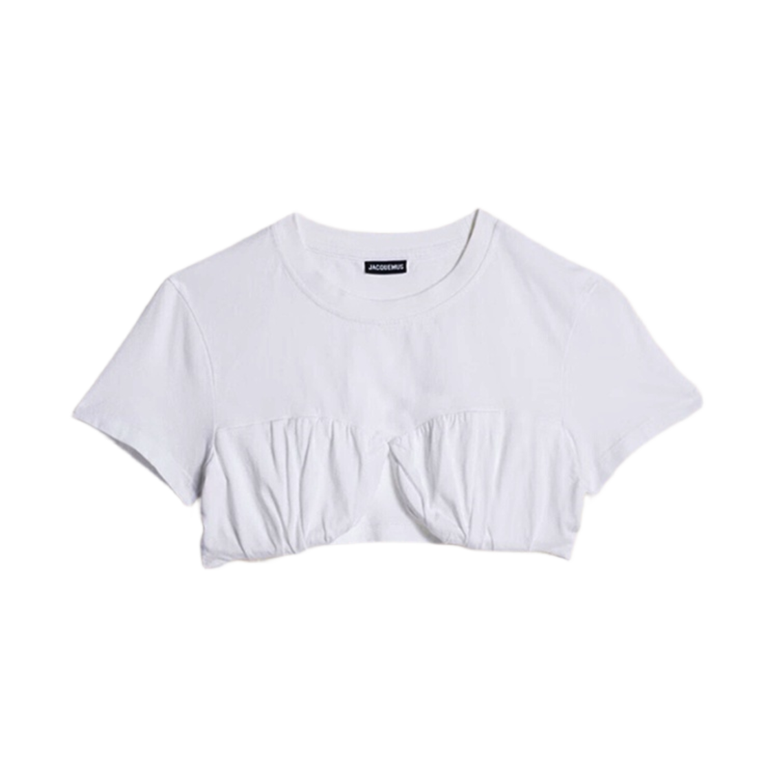 (W) 자크뮈스 르 티셔츠 바치 개더드 브라 티셔츠 화이트((W) Jacquemus Le T-Shirt Baci Gathered Bra T-Shirt White) - 1