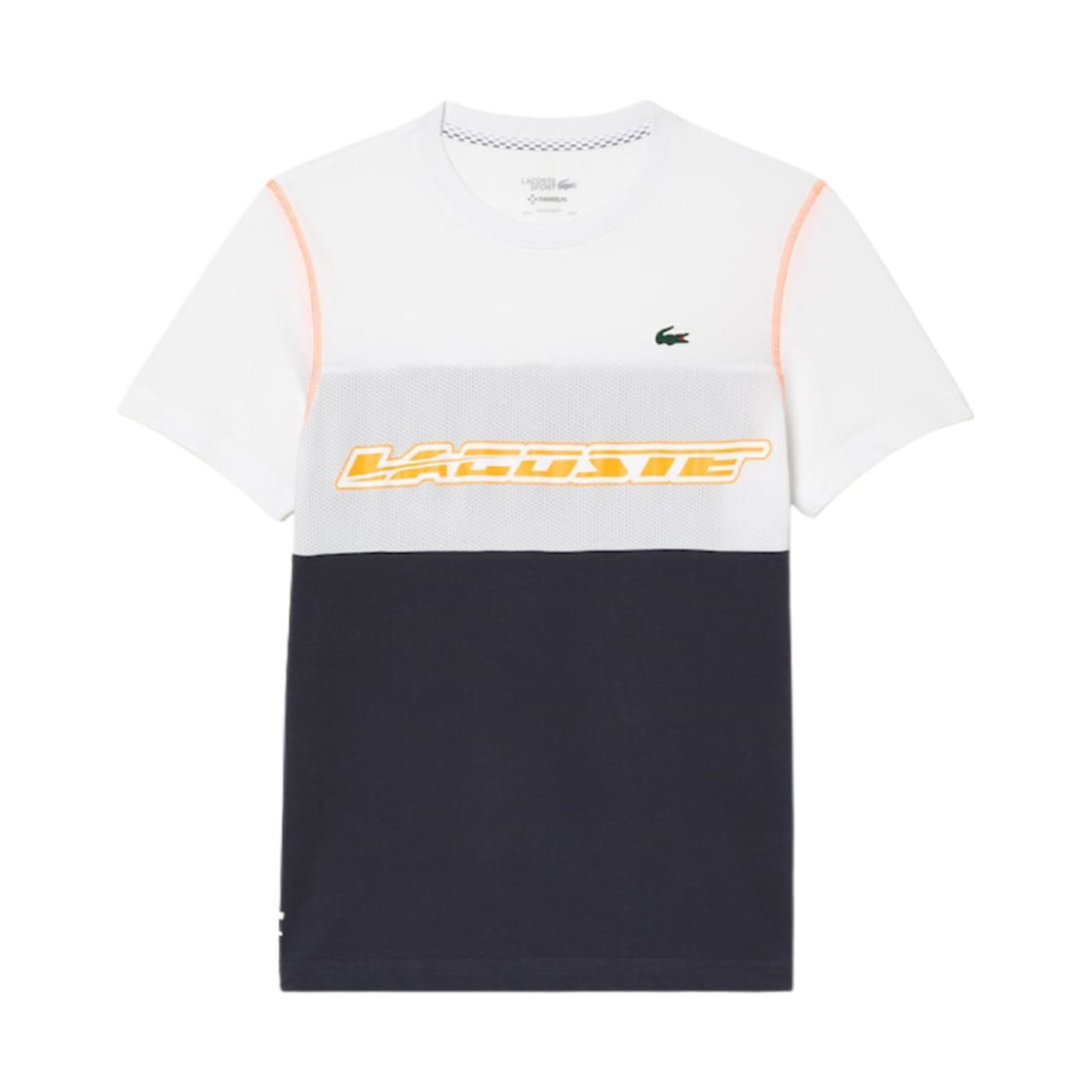 라코스테 다니엘 메드메데프 보더 티셔츠 화이트 블루 오렌지(Lacoste Danil Medvedev Border T-Shirt White Blue Orange) - 1