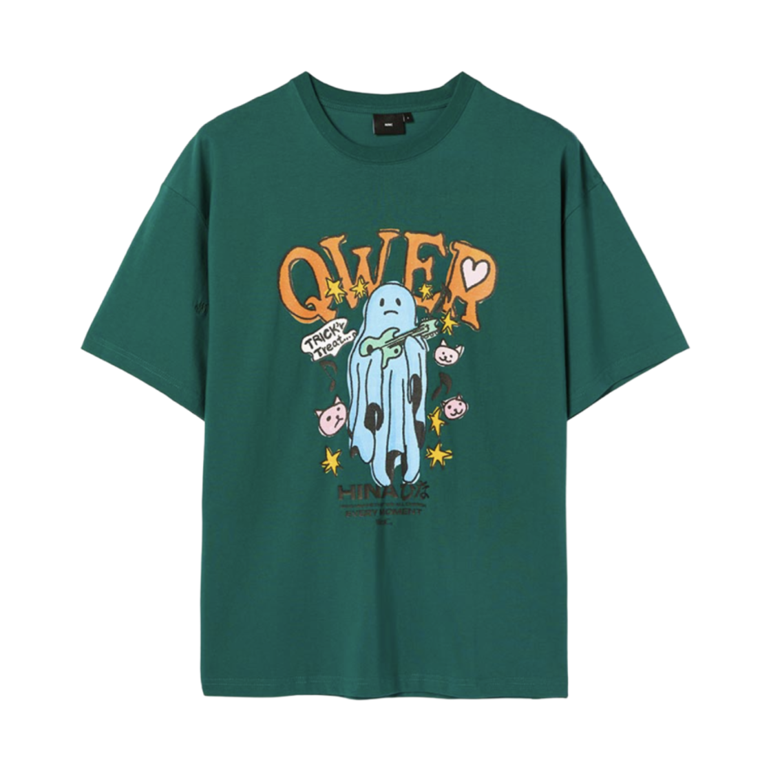 WMC x 히나 QWER 고스트 티셔츠 그린(WMC x Hina QWER Ghost T-Shirt Green)