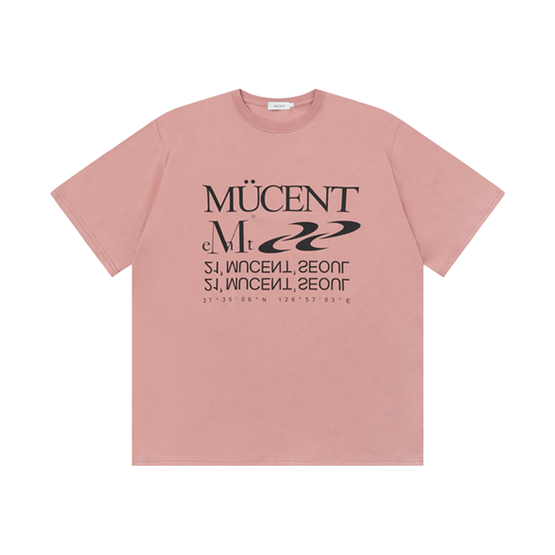 P00000MG_P MUCENT Essential Lettering Half T Dusty pink