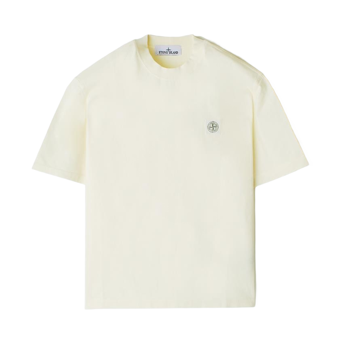 K1S1521000-34S0115-V0093 Stone Island 2100034 Combed Organic Cotton Jersey Short-Sleeve T-Shirt with Compass Patch Ivory - 25SS