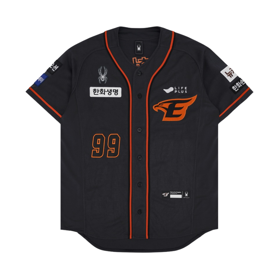 한화 이글스 스파이더 2024 어센틱 스타디움 어웨이 유니폼 블랙 류현진(Hanwha Eagles Spyder 2024 Authentic Stadium Away Uniform Black Ryu Hyun Jin) - 2
