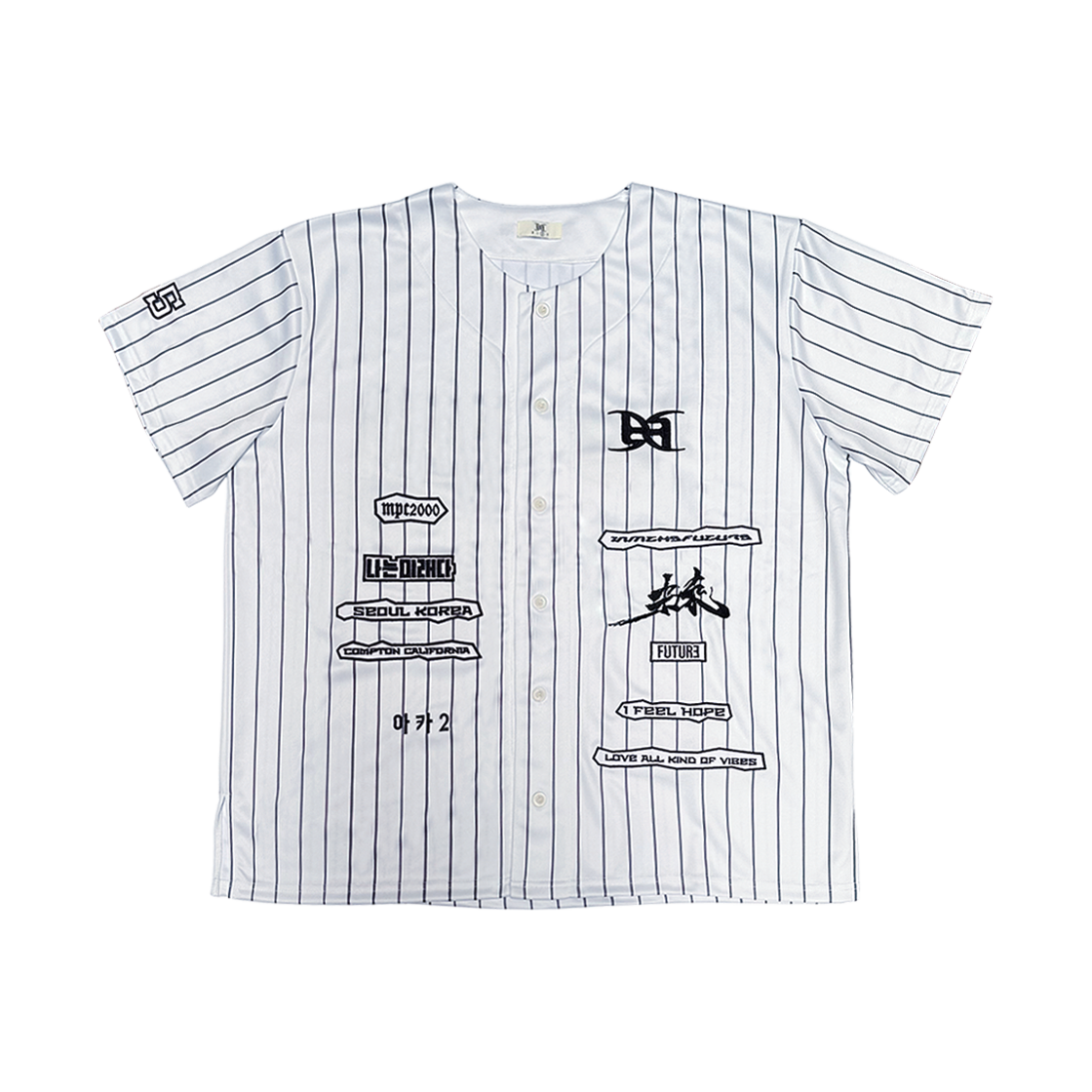 아이엠더퓨처 베이스볼 하프 셔츠 화이트(IAMTHEFUTURE Baseball Half Shirt White)