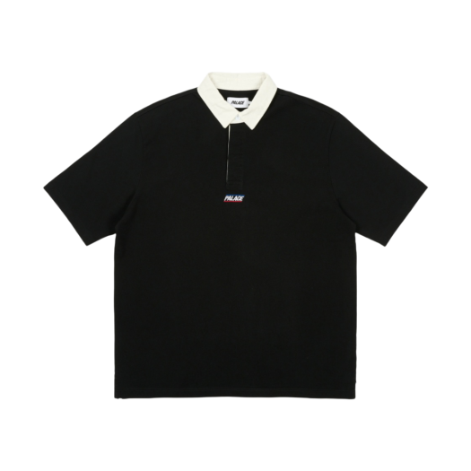 Palace Wide Rugby Polo Black - 24SS