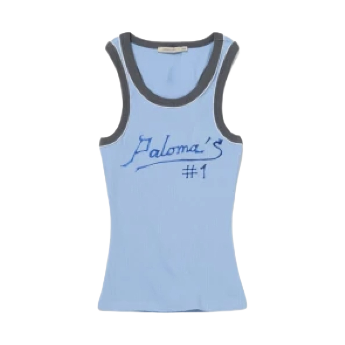 SD7901 (W) Paloma Wool Sleeveless Rib Top with Digital Print Blue