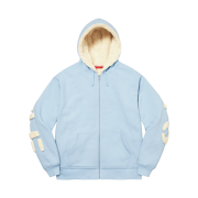 Supreme Faux Fur Lined Zip Up Hooded Sweatshirt Light Blue - 22FW