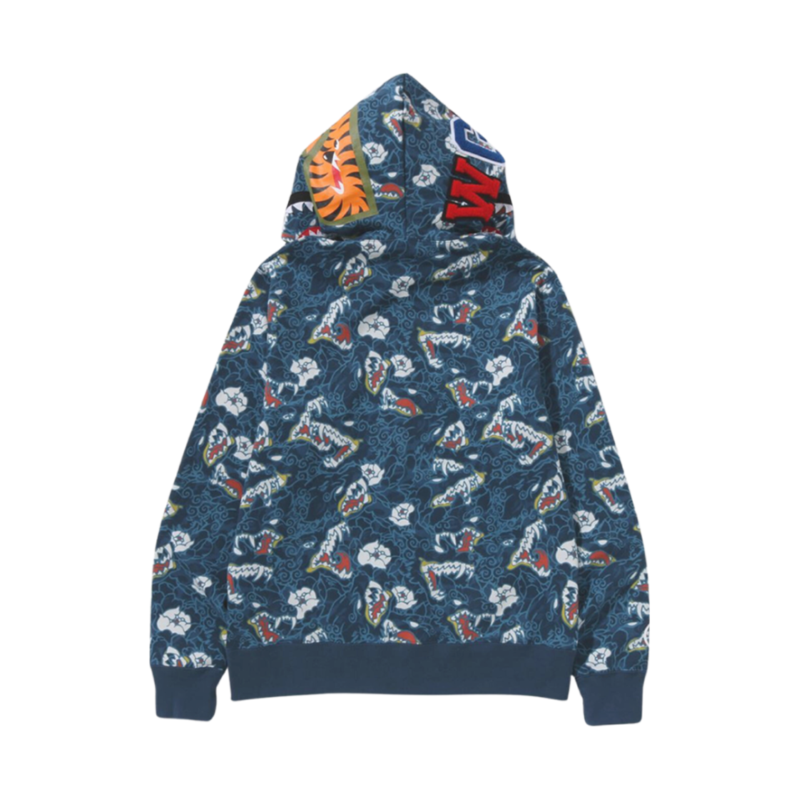 베이프 재패니즈 타투 카모 샤크 Fz 후드 블루(BAPE Japanese Tattoo Camo Shark Fz Hoodie Blue) - 2