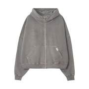 (W) Glowny G Classic Washed Boxy Zip-Up Gray