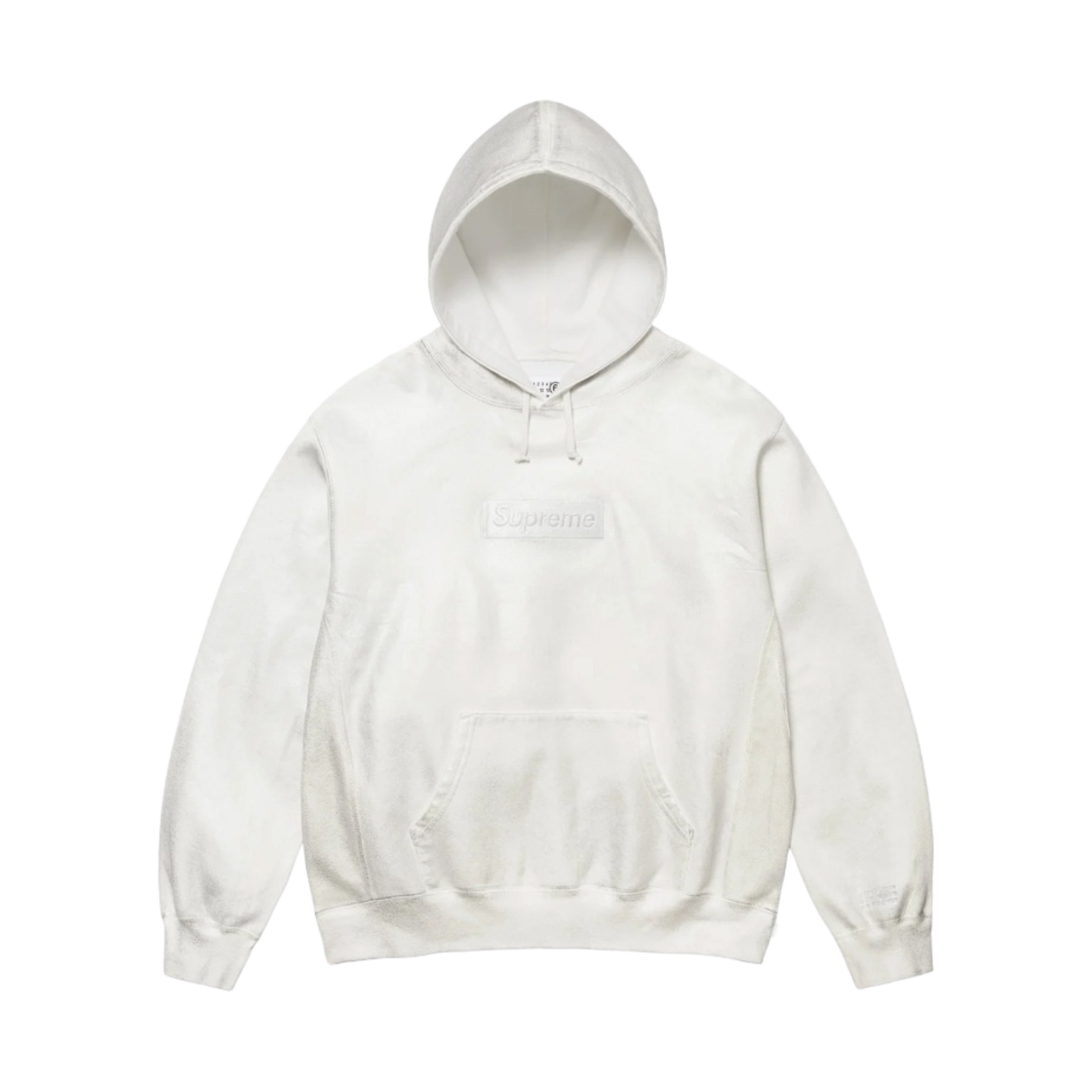 슈프림 x MM6 메종 마르지엘라 포일 박스로고 후드 스웨트셔츠 화이트 - 24SS(Supreme x MM6 Maison Margiela Foil Box Logo Hooded Sweatshirt White - 24SS)