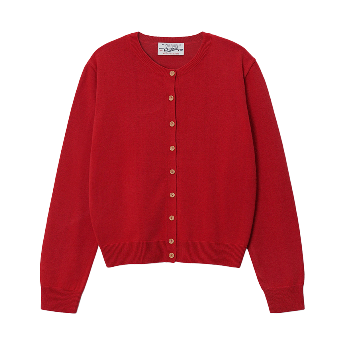 BS4SCD751RD Bensimon Wood Button Round Cardigan Red