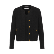 (W) Dior Cotton and Wool Blend Knit Twinset Black