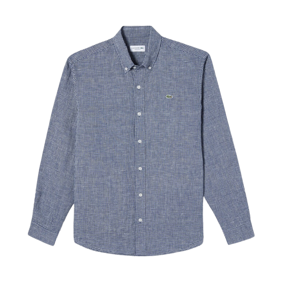 라코스테 린넨 깅엄 체크 셔츠 네이비 블루(Lacoste Linen Gingham Check Shirt Navy Blue) - 1