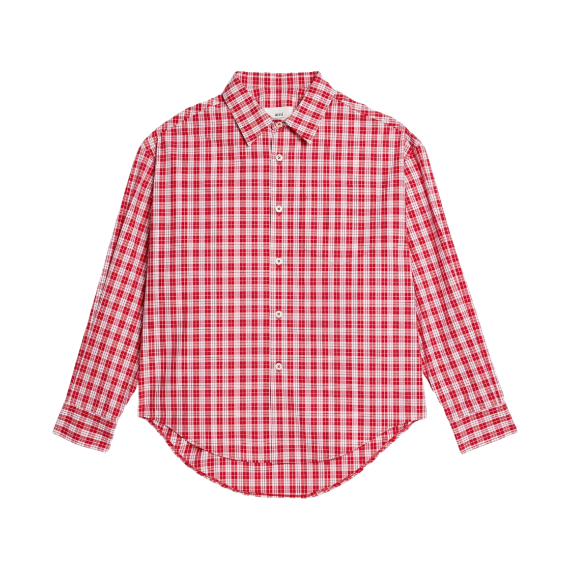 아미 박시 핏 셔츠 스칼렛 레드 내츄럴 화이트(AMI Boxy Fit Shirt Scarlet Red Natural White) - 1
