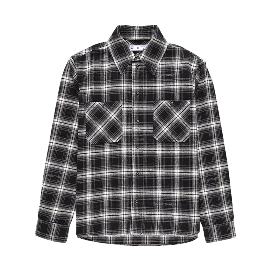 오프화이트 스텐실 플란넬 체크 셔츠 블랙(Off-White Stencil Flannel Check Shirt Black) - 2