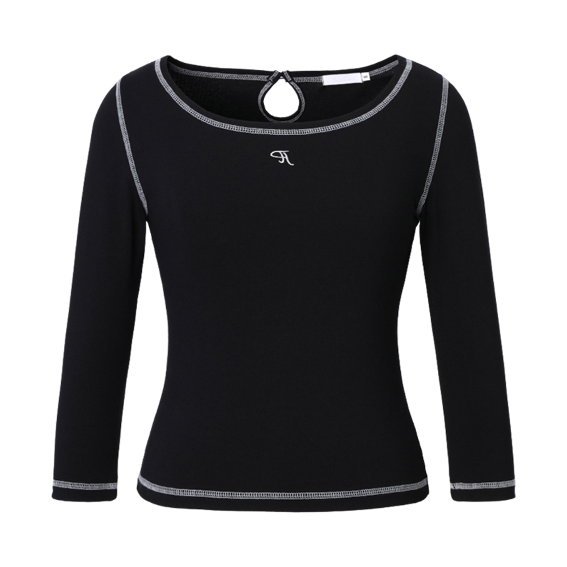 (W) 쓰리타임즈 빈티지 레터 티셔츠 블랙((W) Threetimes Vintage Letter T-Shirt Black) - 1