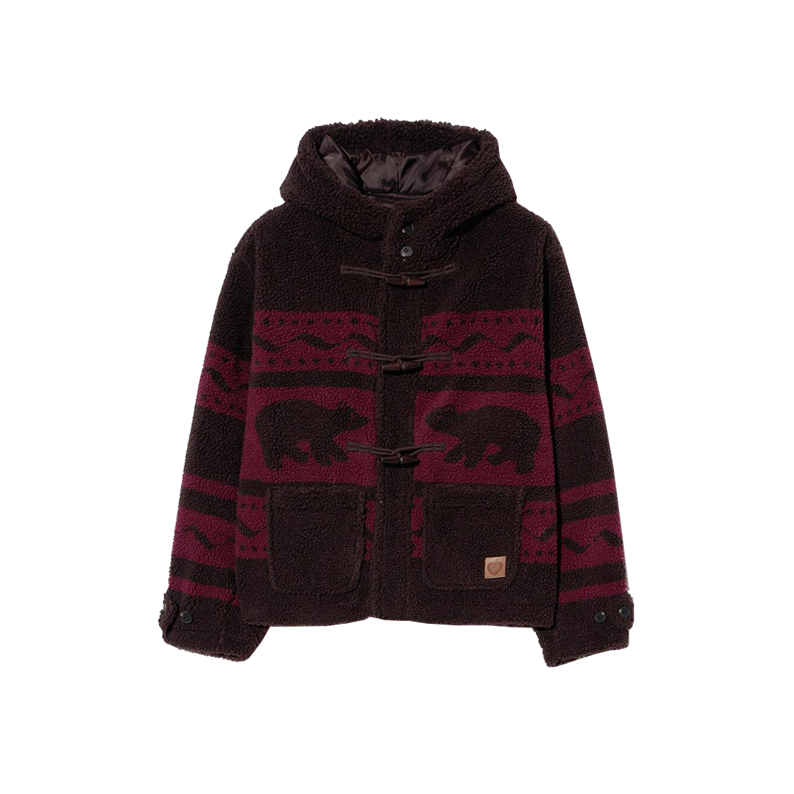 PEW1JK303ABU Phyps Dept Cowichan Boa Duffle Short Coat Wine