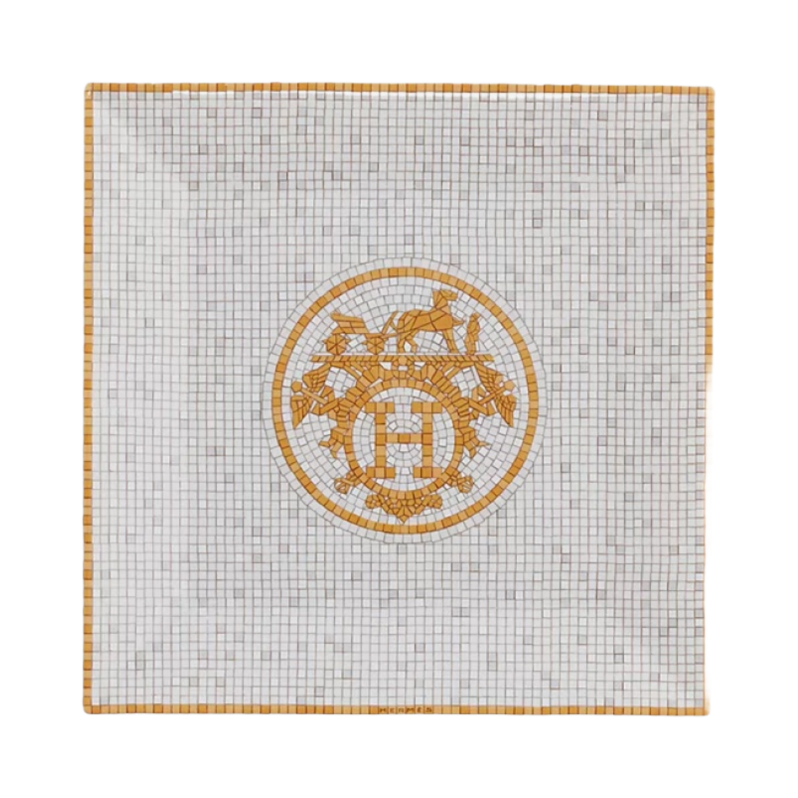 P026043P Hermes Mosaique Au 24 Square Plate Gold (1 Plate)