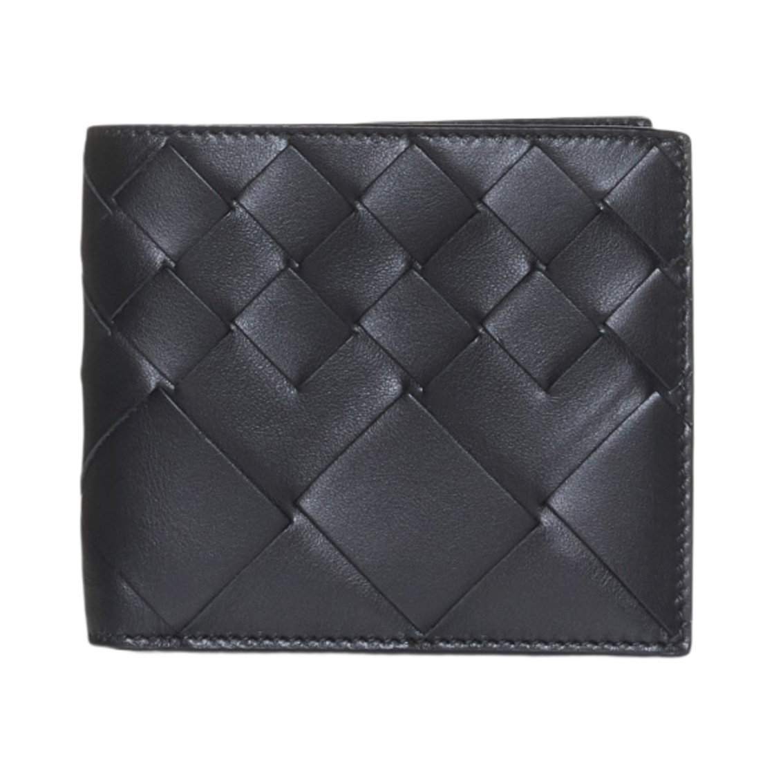 보테가 베네타 인트레치아토 레더 바이폴드 지갑 블랙(Bottega Veneta Intrecciato Leather Bi-Fold Wallet Black)