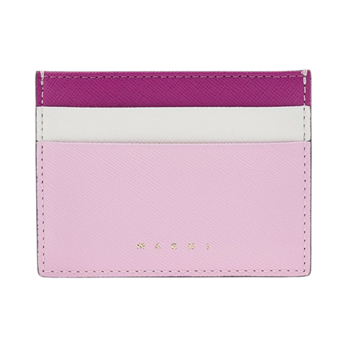 마르니 사피아노 트라이컬러 카드 케이스 로즈 오키드(Marni Saffiano Tri-Coloured Card Case Rose Orchid)