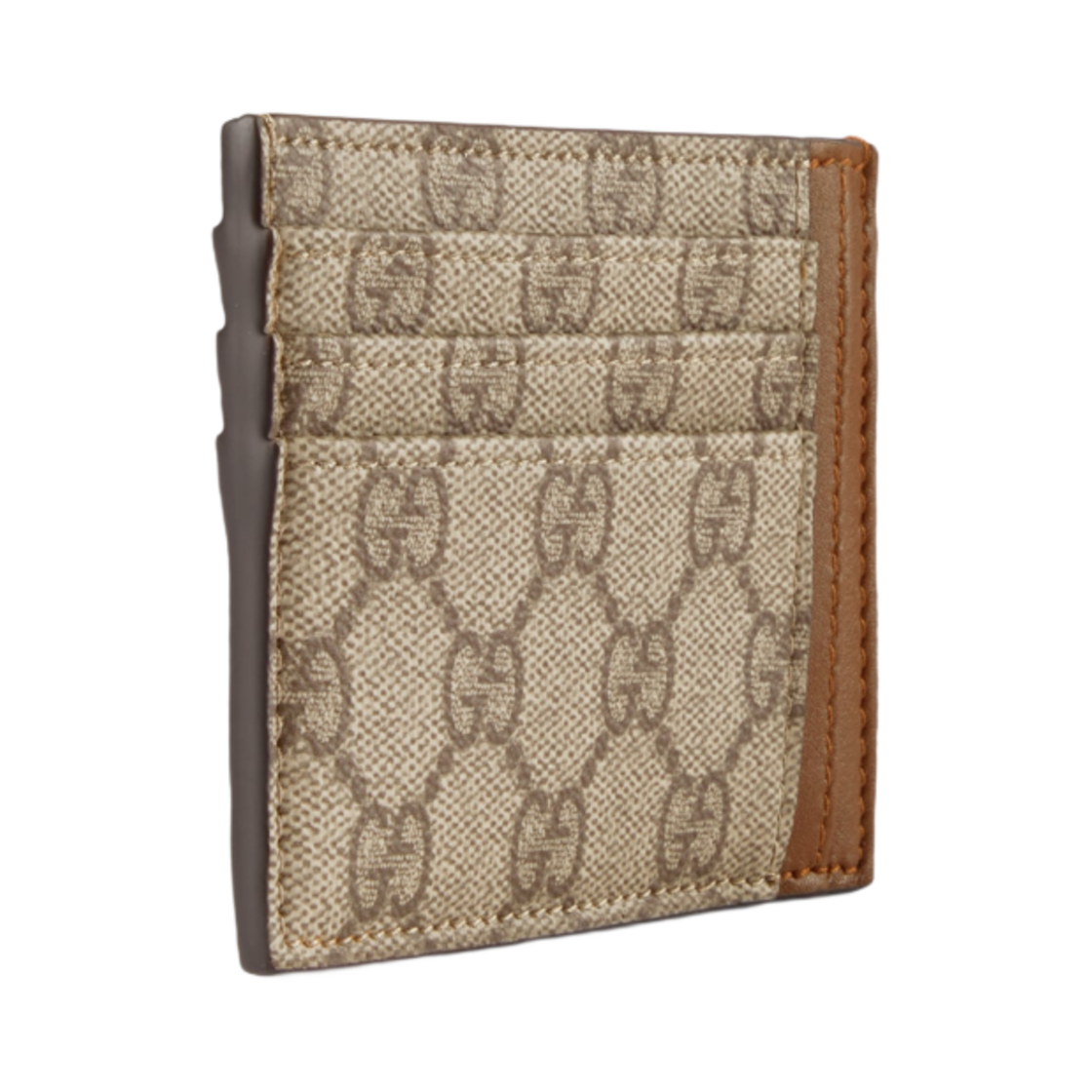 구찌 GG 엠블럼 카드 케이스 베이지 다크 브라운(Gucci GG Emblem Card Case Beige Dark Brown) - 2