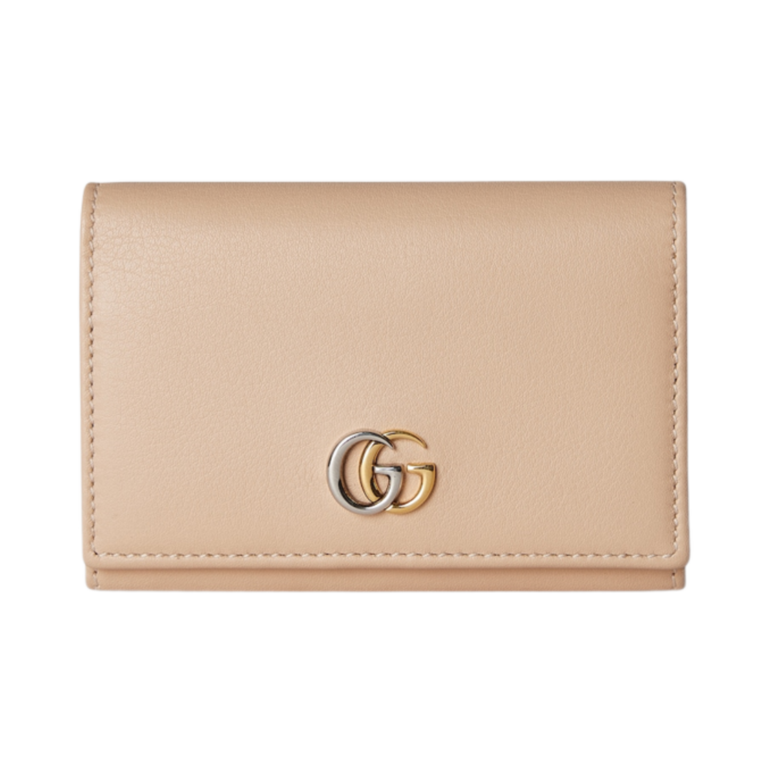 구찌 GG 마몽 카드 케이스 월렛 라이트 베이지 레더(Gucci GG Marmont Card Case Wallet Light Beige Leather) - 1