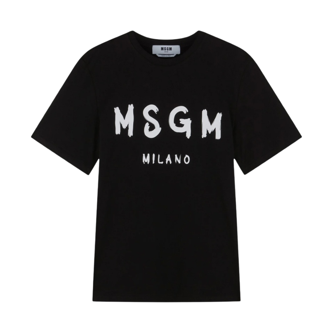 2000MM510-200002-99 MSGM Cotton T-Shirt with Brushed Logo Black
