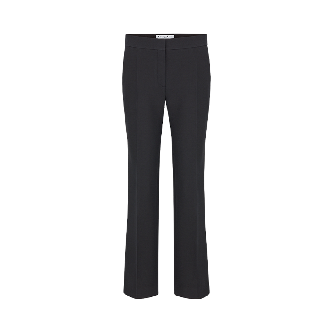 (W) 디올 스트레이트컷 팬츠 블랙 울 실크((W) Dior Straight-Cut Pants Black Wool Silk) - 1