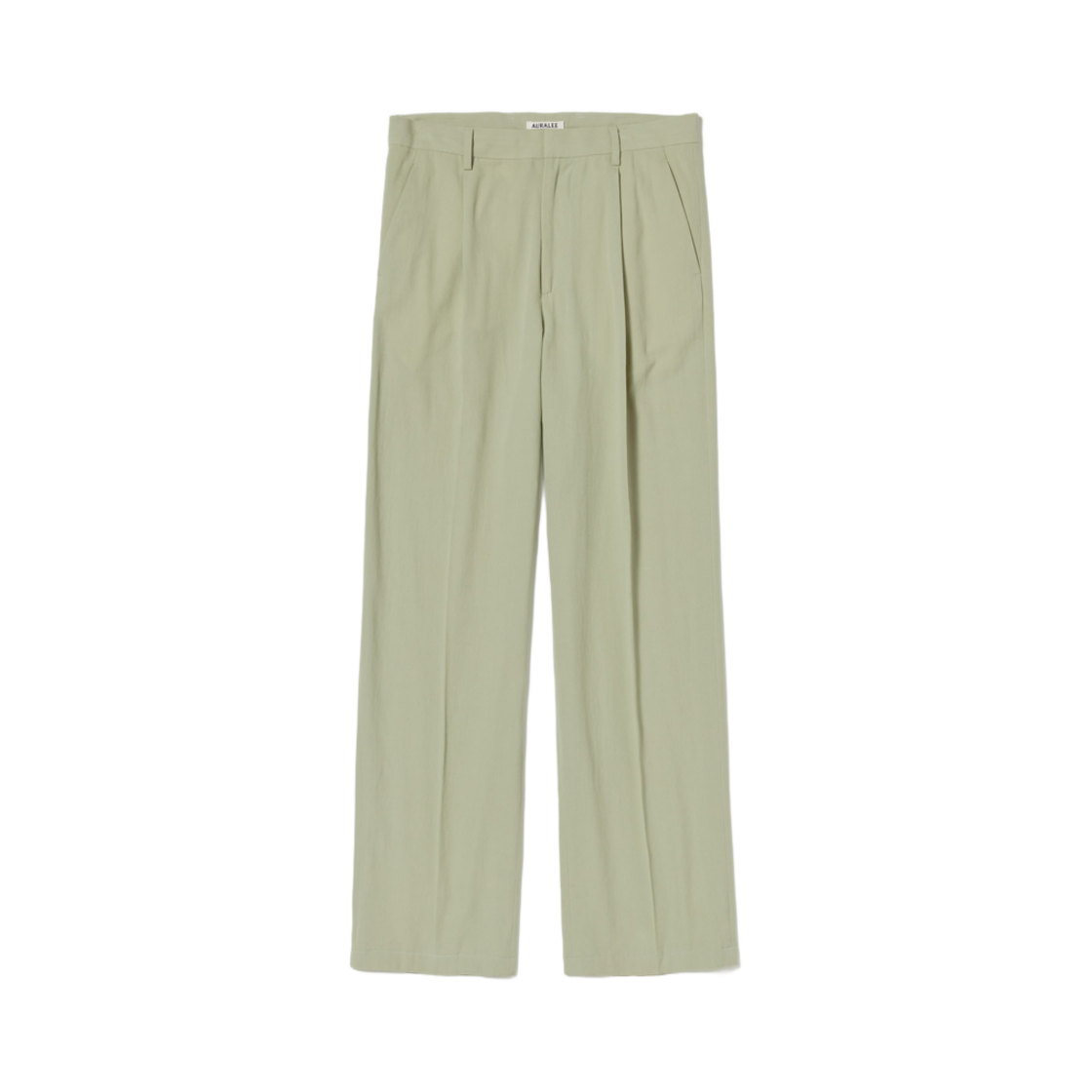 A24SP03KV Auralee Hard Twist Cotton Silk Viyella Slacks Sage Green